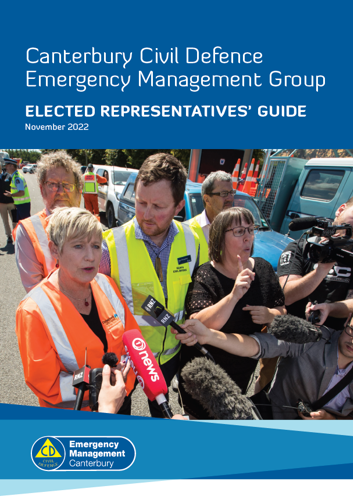 Image of the cover of the Canterbury CDEM Elected Representatives Guide 2022
